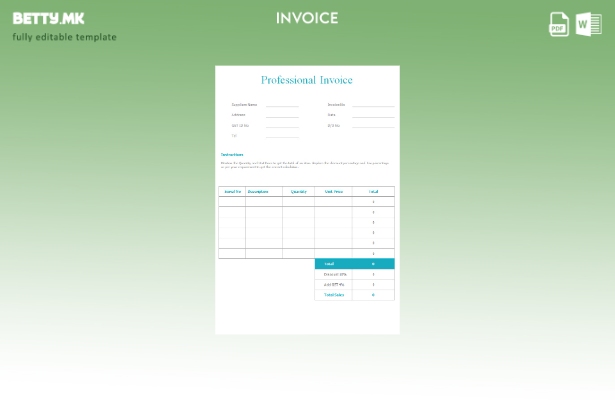 Модерен стил бесплатен шаблон за професионална фактура